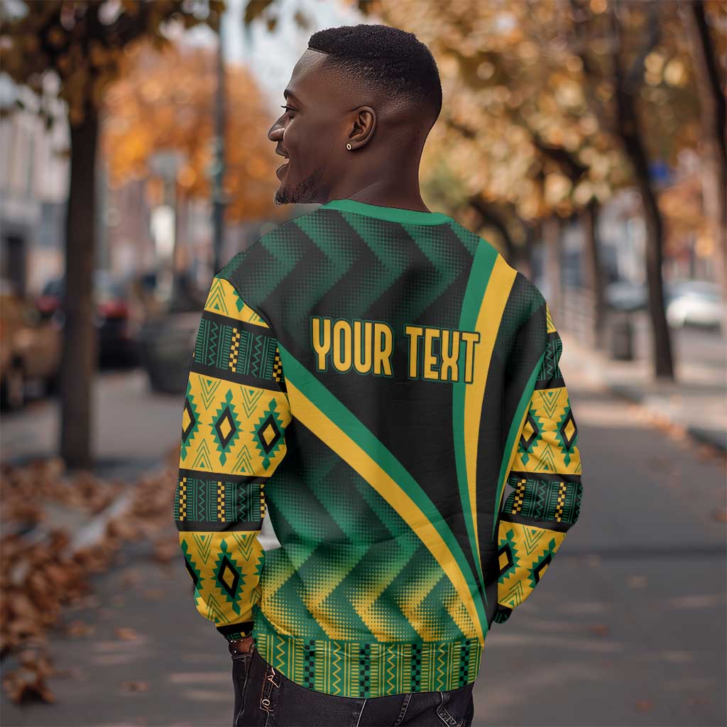 Personalised Jamaica Sweatshirt Kente Pattern Basic - Black LT7