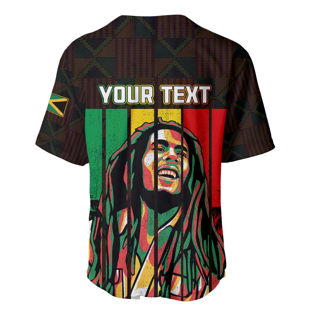 Personalised Jamaica Baseball Jersey Reggae Festival Bob Marley Abstract Portrait LT7