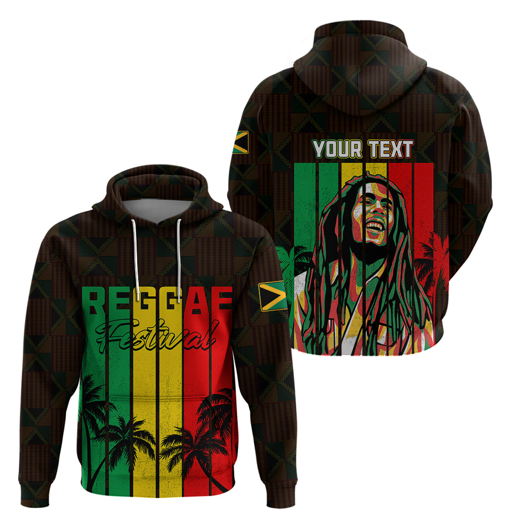 Personalised Jamaica Hoodie Reggae Festival Legend Bob Abstract Portrait LT7