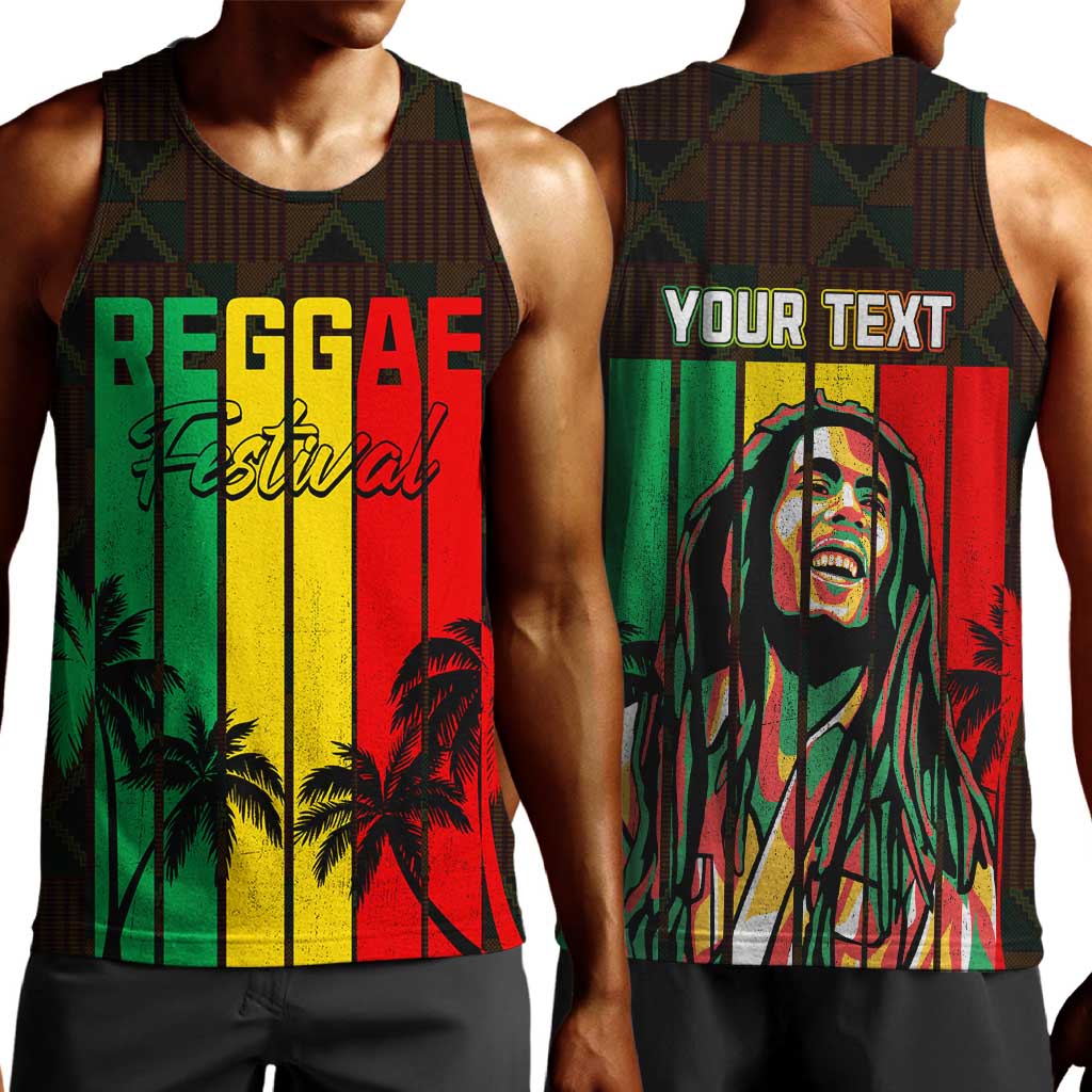 Personalised Jamaica Men Tank Top Reggae Festival Bob Marley Abstract Portrait LT7
