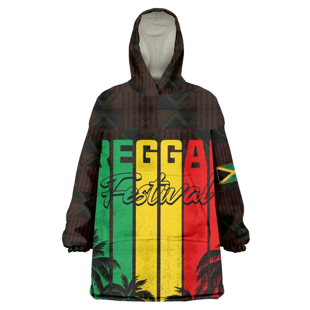 Personalised Jamaica Wearable Blanket Hoodie Reggae Festival Bob Marley Abstract Portrait LT7
