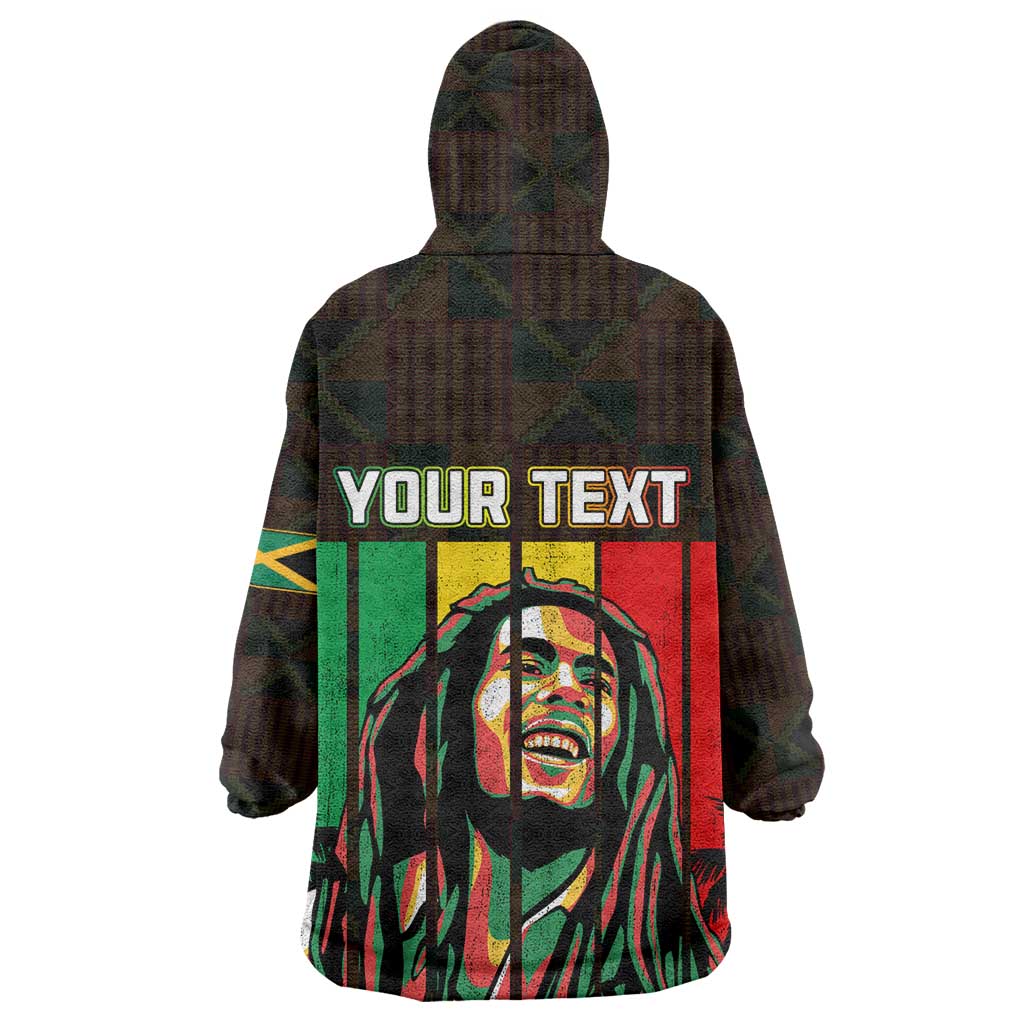 Personalised Jamaica Wearable Blanket Hoodie Reggae Festival Bob Marley Abstract Portrait LT7