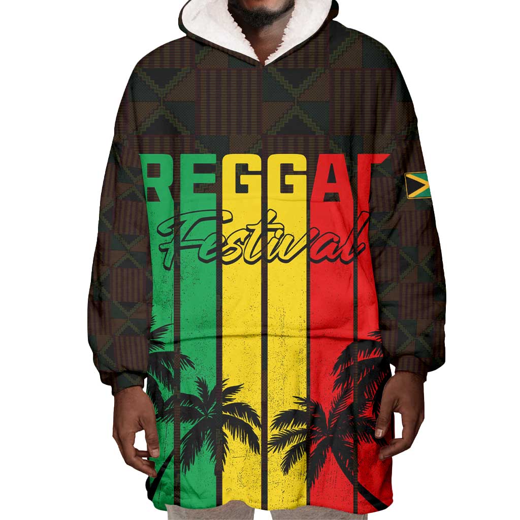 Personalised Jamaica Wearable Blanket Hoodie Reggae Festival Bob Marley Abstract Portrait LT7