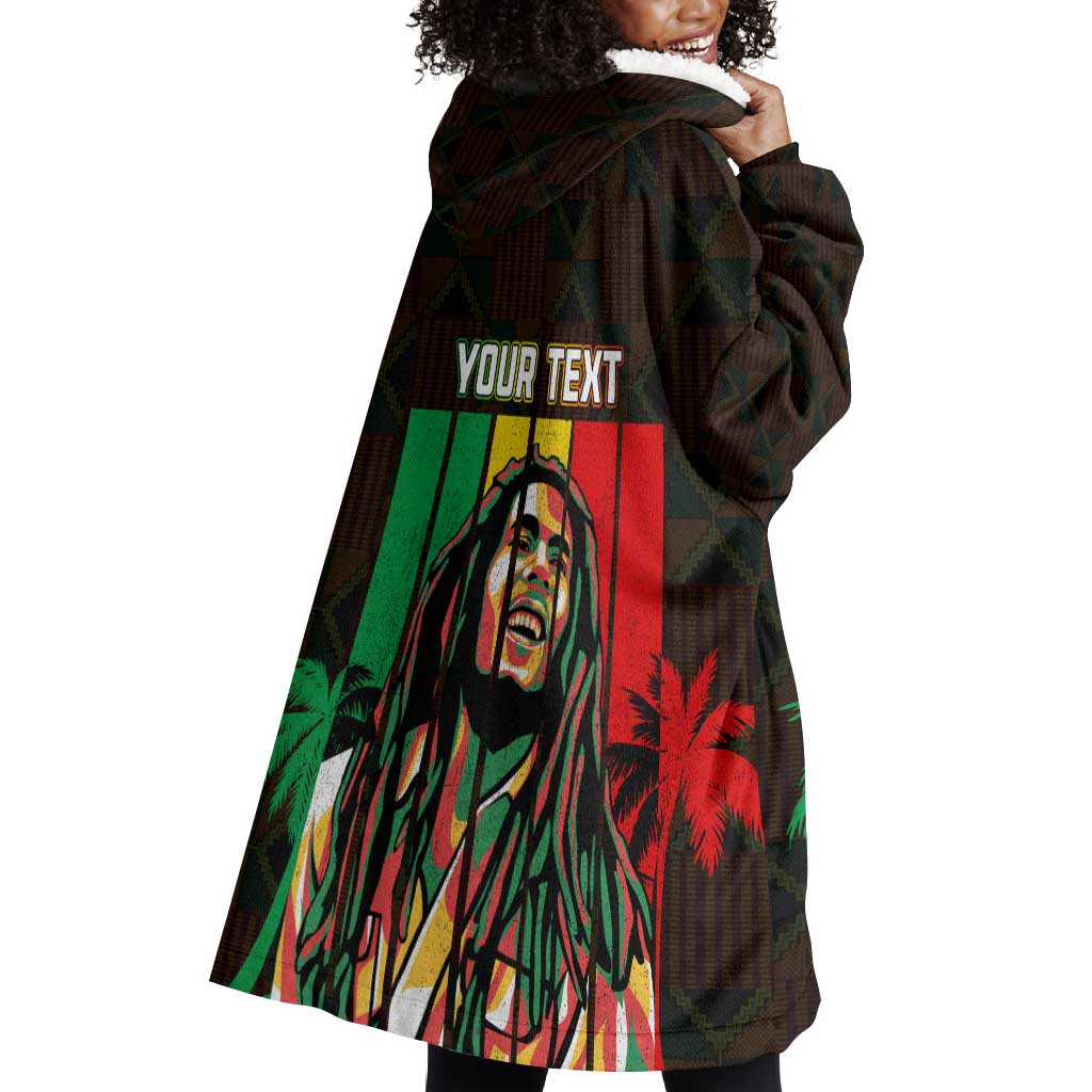 Personalised Jamaica Wearable Blanket Hoodie Reggae Festival Bob Marley Abstract Portrait LT7