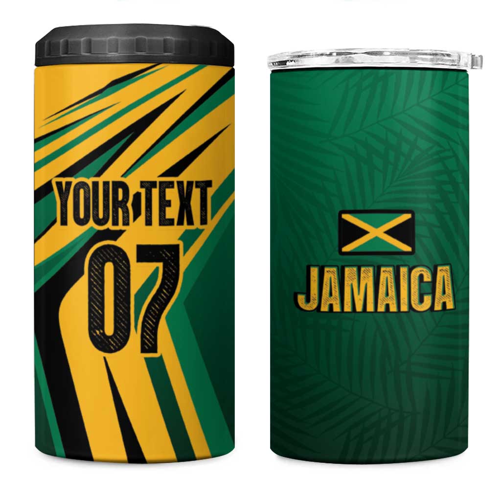 Afro-Jamaican Tropical Palm Personalized 4 in 1 Can Cooler Tumbler LT7