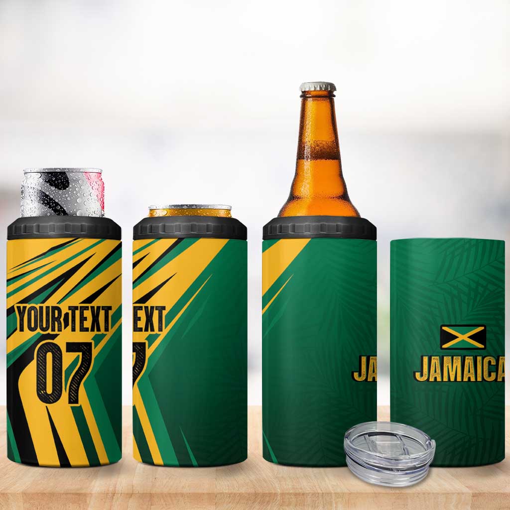 Afro-Jamaican Tropical Palm Personalized 4 in 1 Can Cooler Tumbler LT7