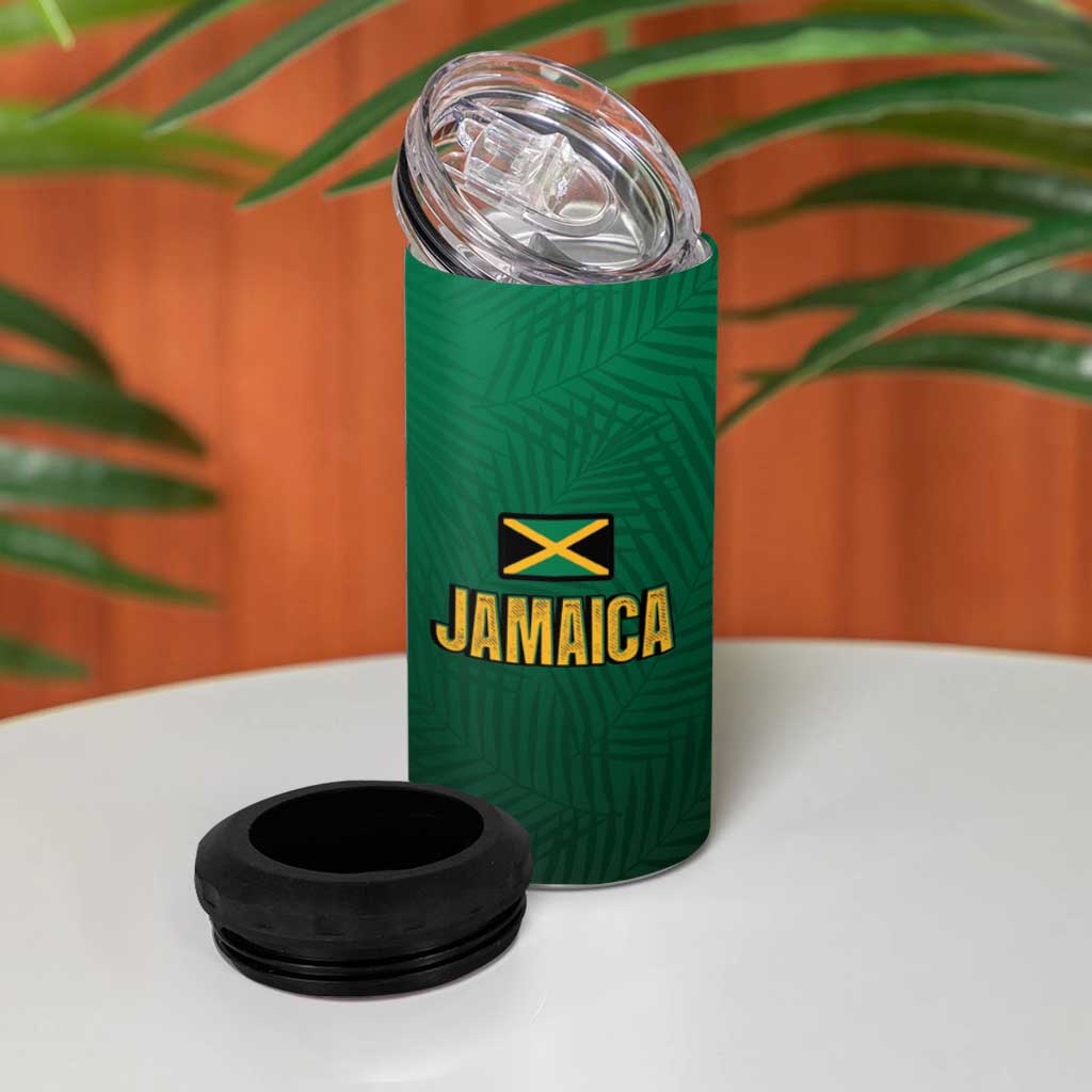 Afro-Jamaican Tropical Palm Personalized 4 in 1 Can Cooler Tumbler LT7