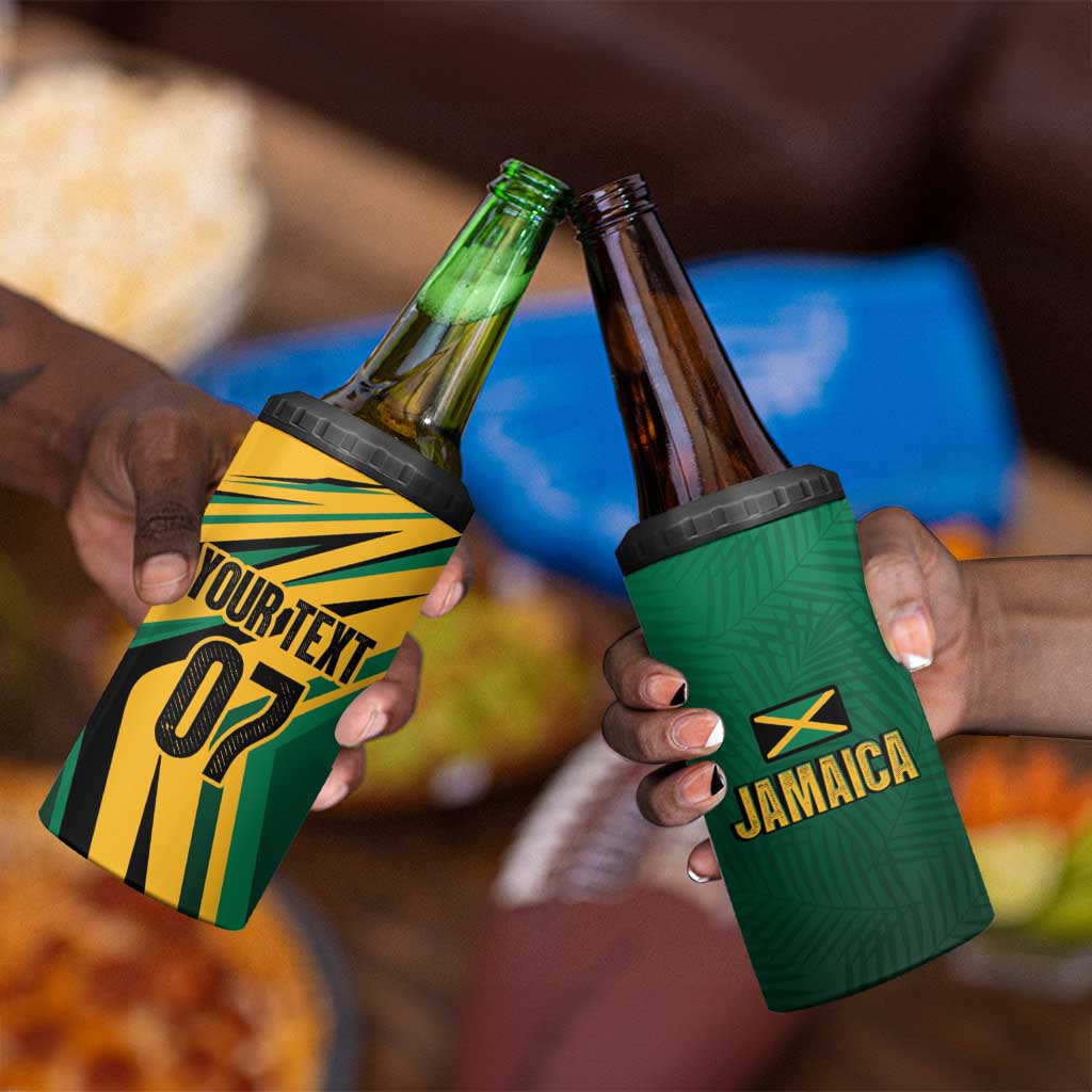Afro-Jamaican Tropical Palm Personalized 4 in 1 Can Cooler Tumbler LT7
