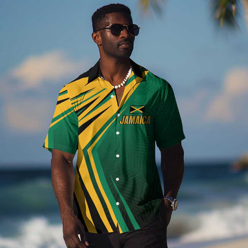 Afro-Jamaican Tropical Palm Personalized Hawaiian Shirt LT7