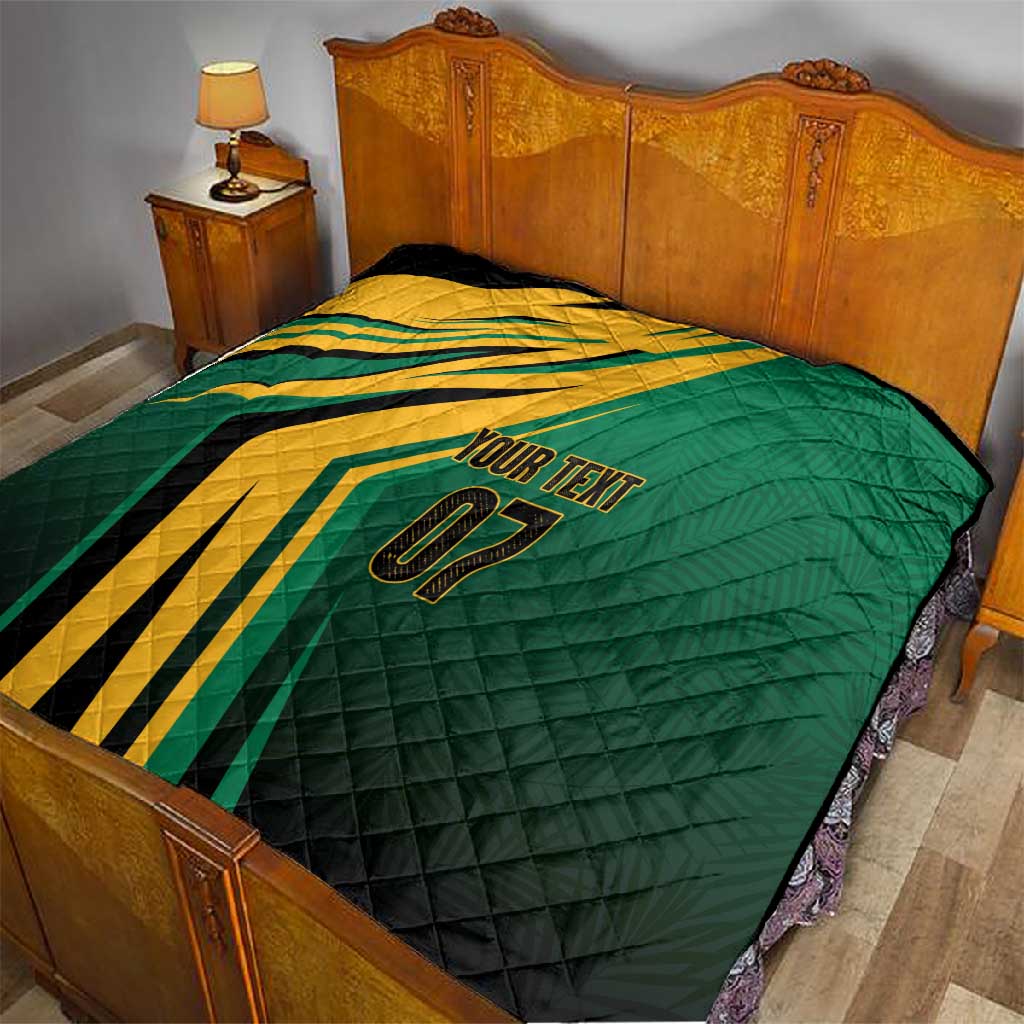 Afro-Jamaican Tropical Palm Personalized Quilt LT7