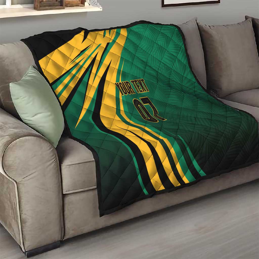 Afro-Jamaican Tropical Palm Personalized Quilt LT7