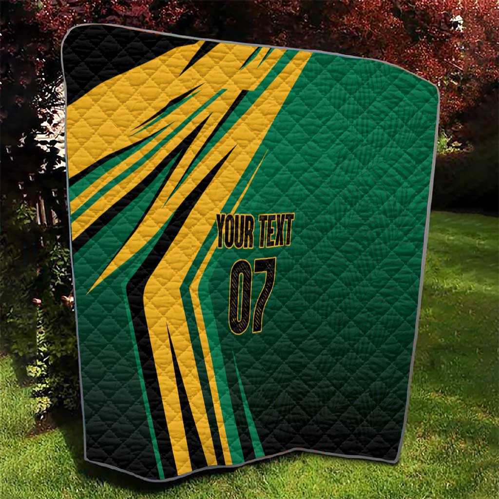 Afro-Jamaican Tropical Palm Personalized Quilt LT7