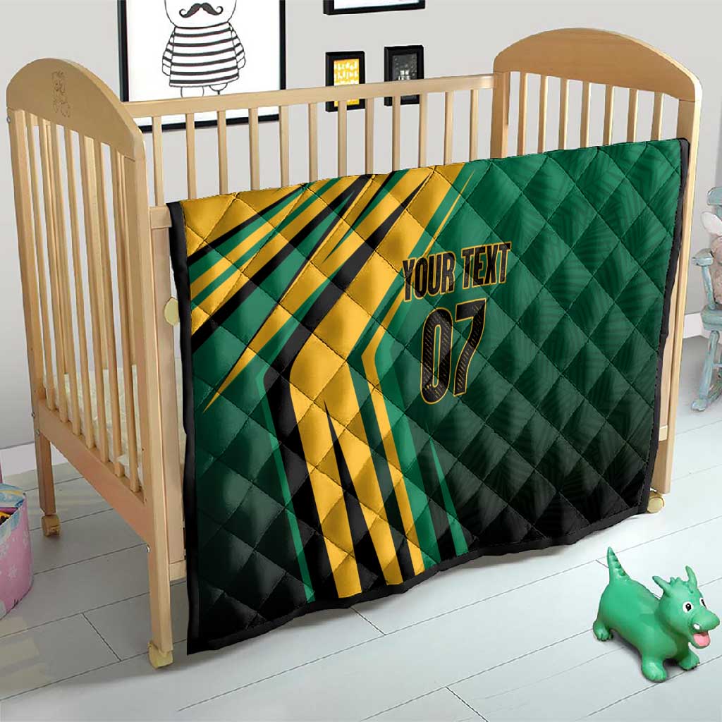 Afro-Jamaican Tropical Palm Personalized Quilt LT7