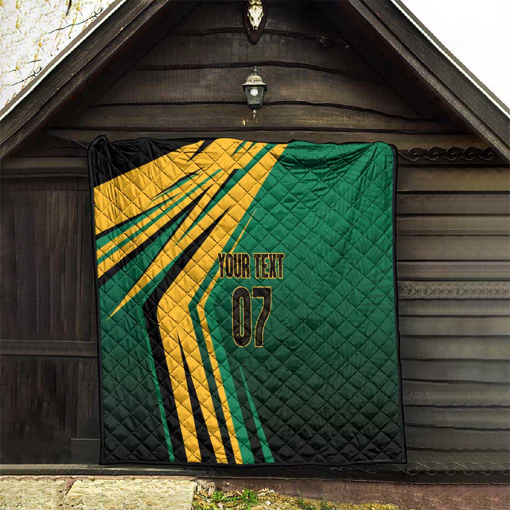 Afro-Jamaican Tropical Palm Personalized Quilt LT7
