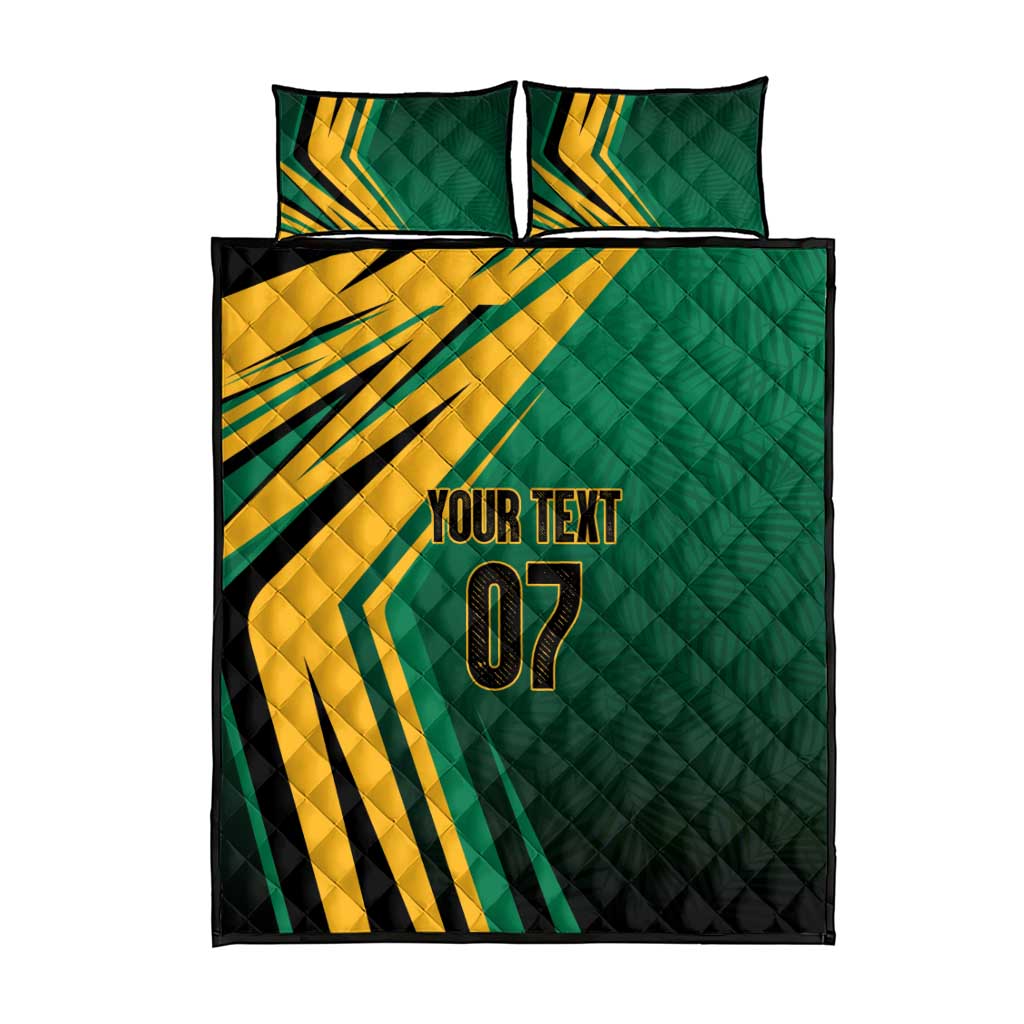 Afro-Jamaican Tropical Palm Personalized Quilt Bed Set LT7
