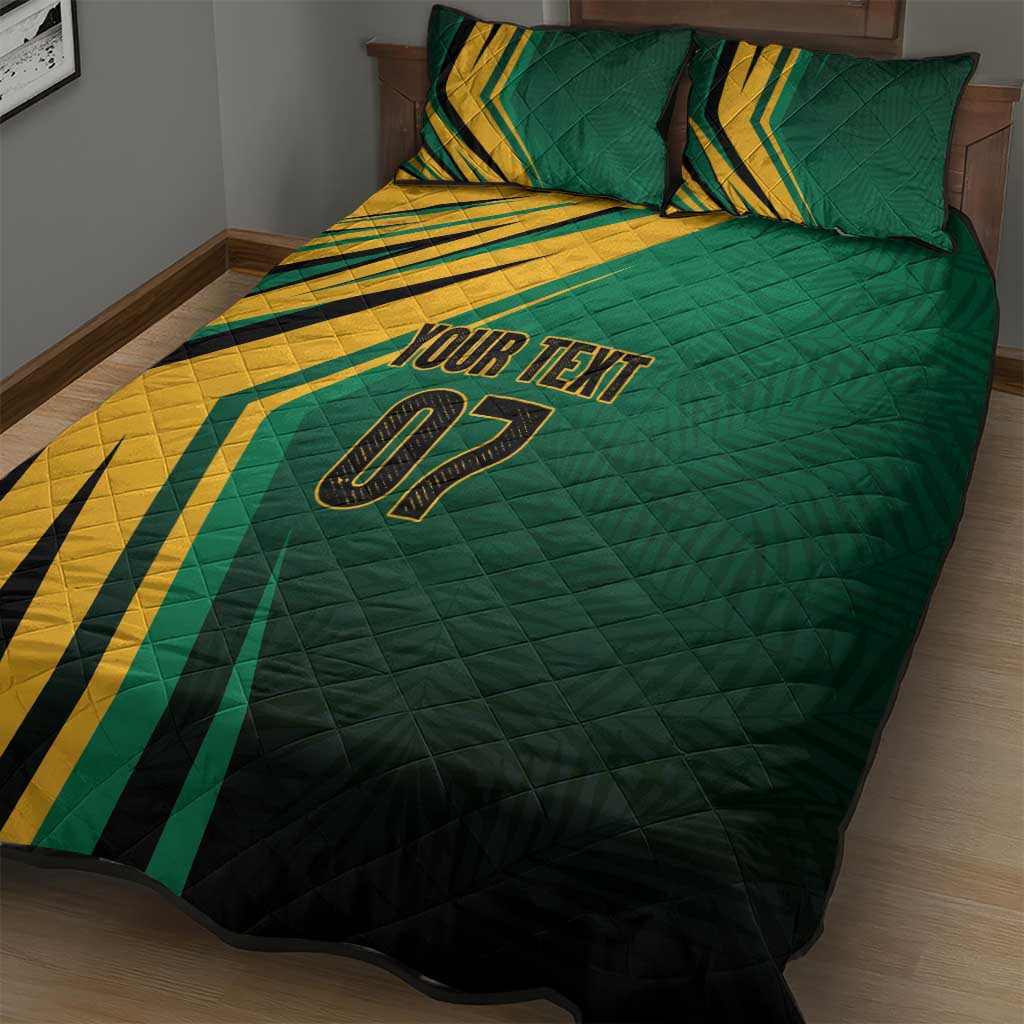 Afro-Jamaican Tropical Palm Personalized Quilt Bed Set LT7