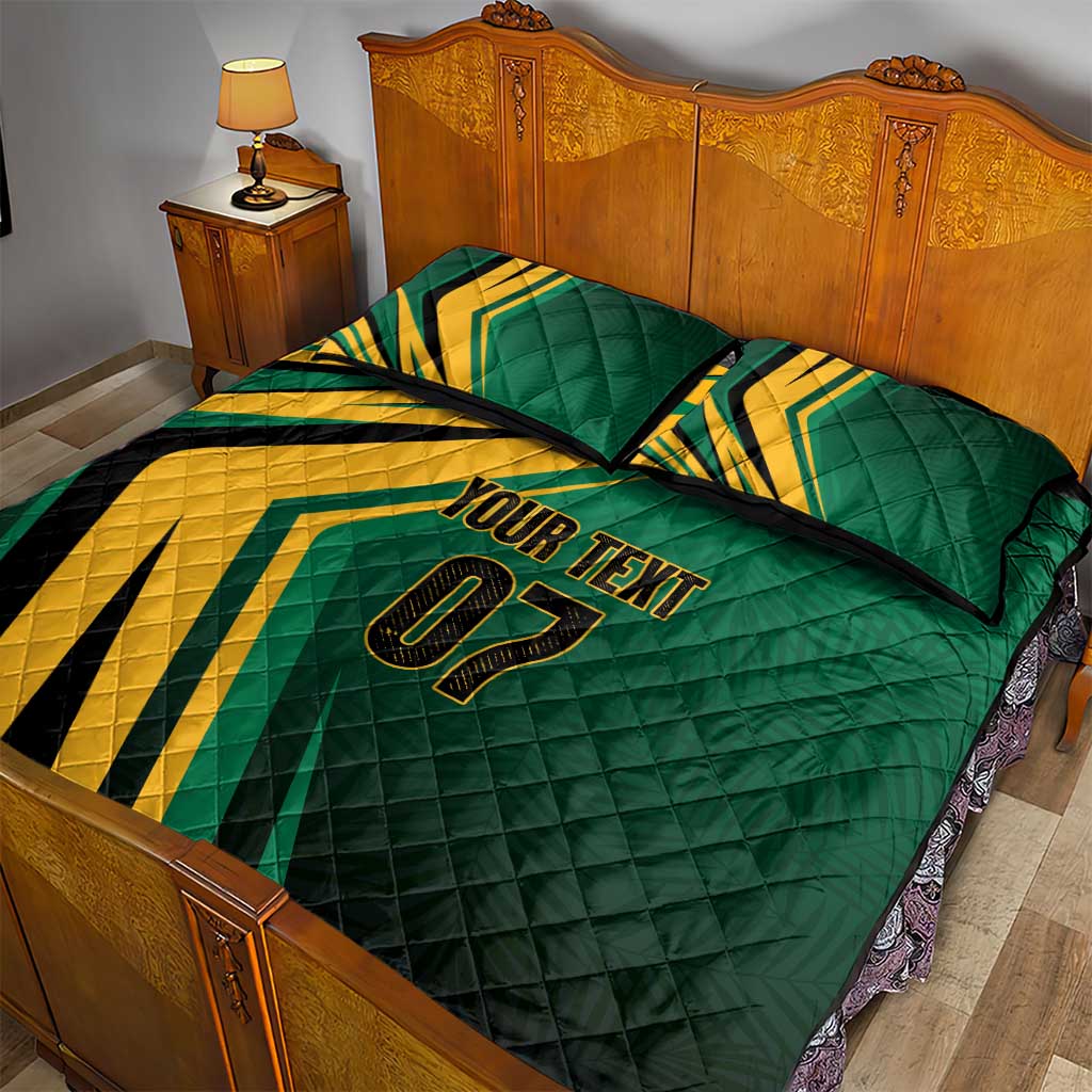 Afro-Jamaican Tropical Palm Personalized Quilt Bed Set LT7