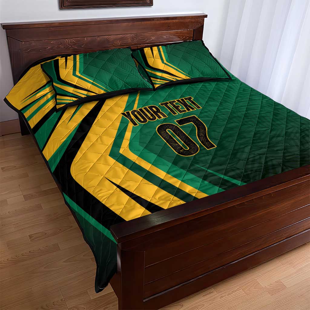 Afro-Jamaican Tropical Palm Personalized Quilt Bed Set LT7