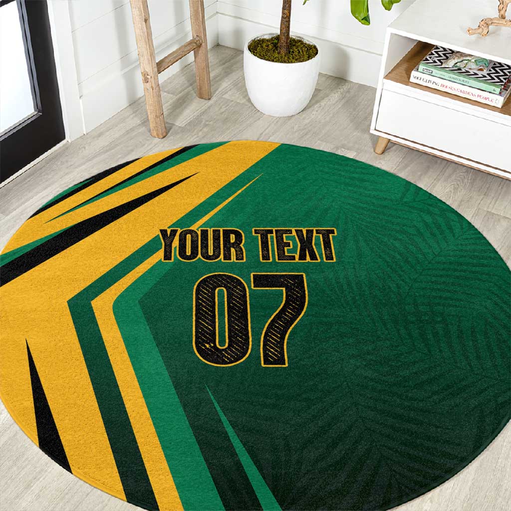 Afro-Jamaican Tropical Palm Personalized Round Carpet LT7