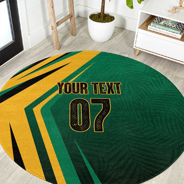 Afro-Jamaican Tropical Palm Personalized Round Carpet LT7