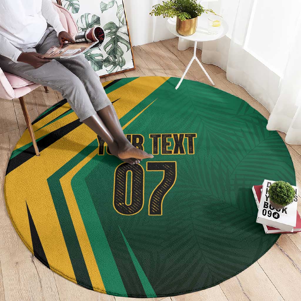 Afro-Jamaican Tropical Palm Personalized Round Carpet LT7