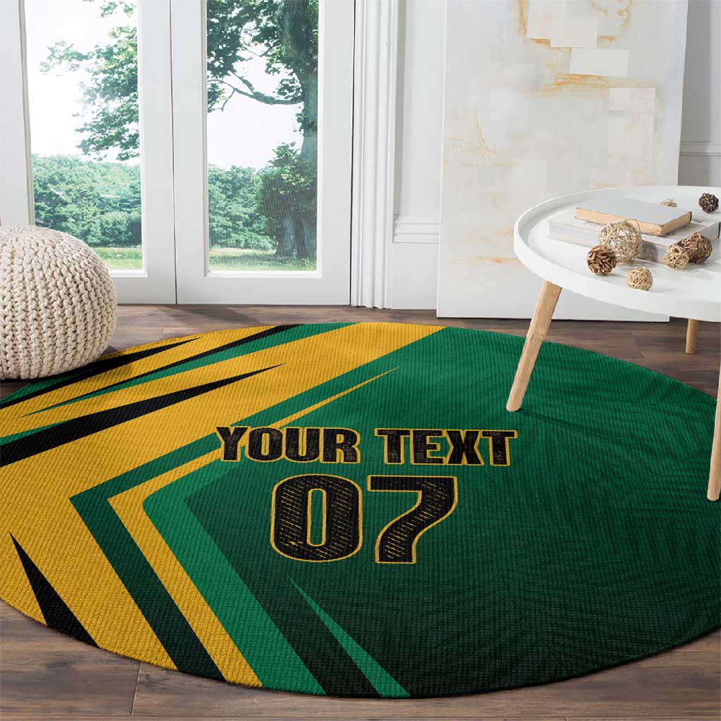 Afro-Jamaican Tropical Palm Personalized Round Carpet LT7