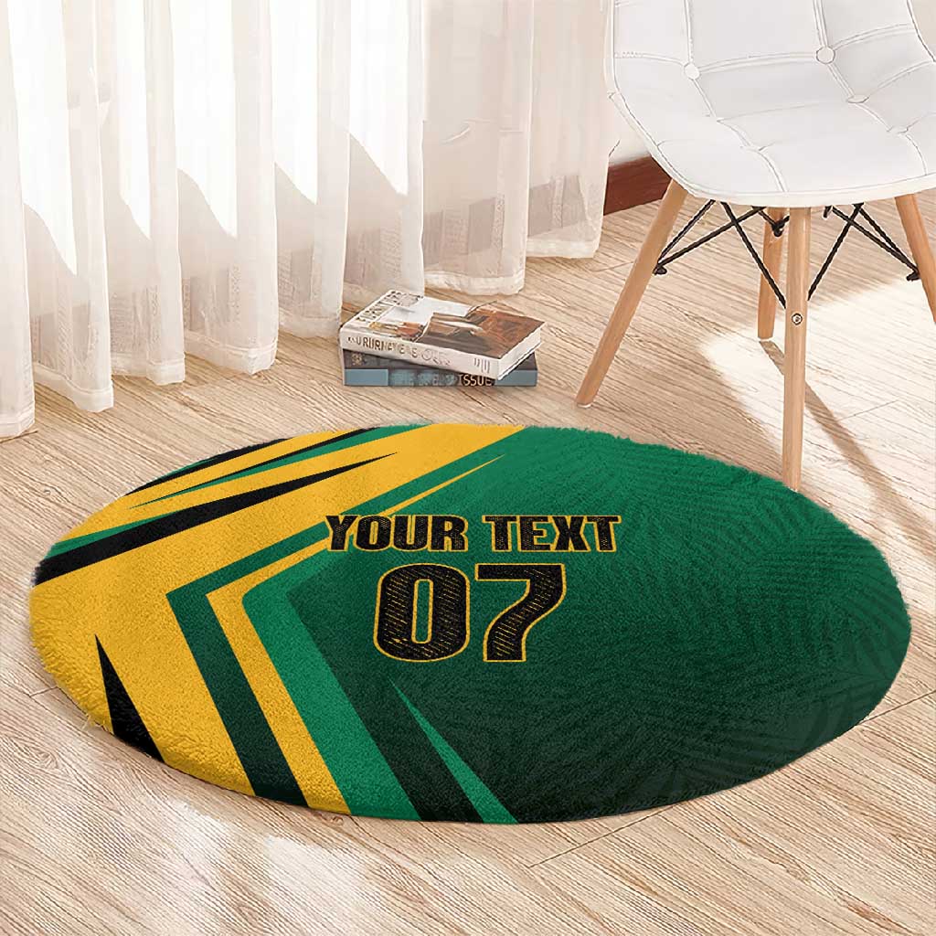 Afro-Jamaican Tropical Palm Personalized Round Carpet LT7