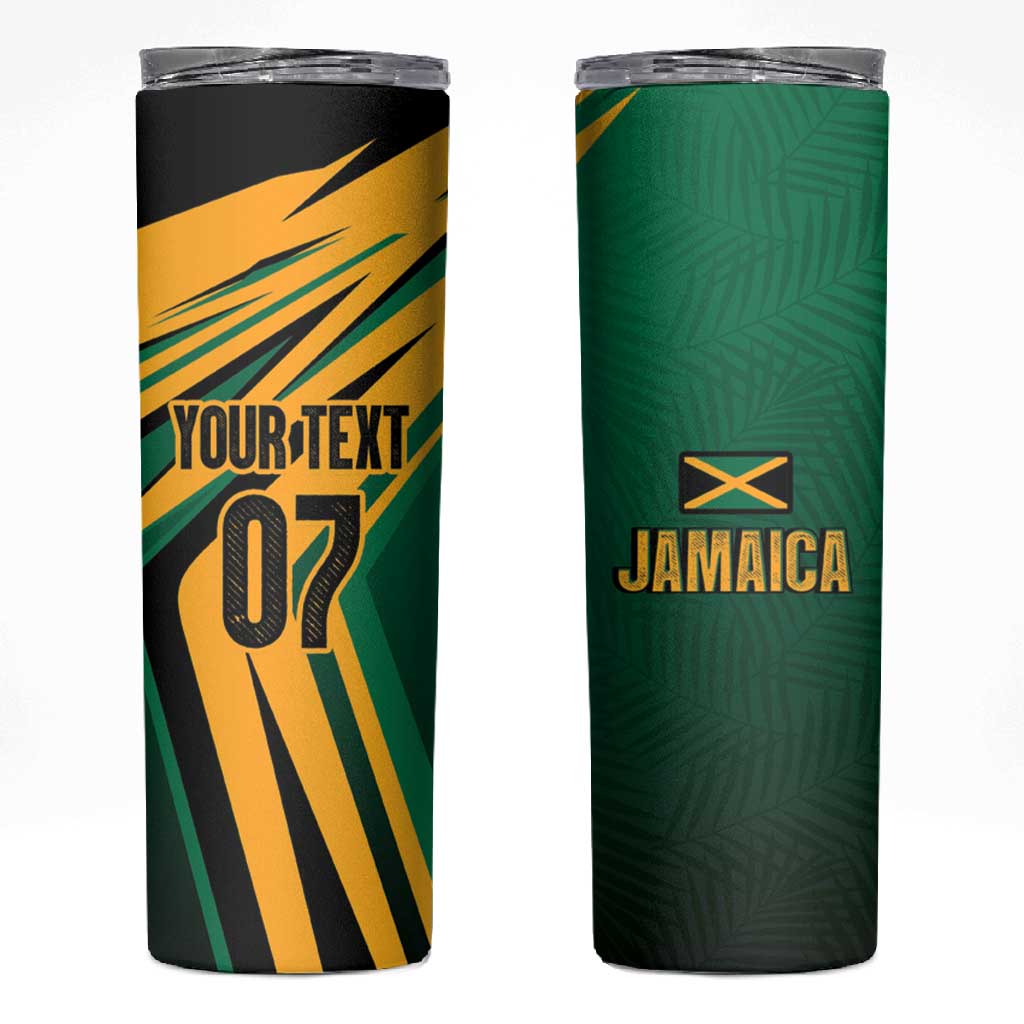 Afro-Jamaican Tropical Palm Personalized Skinny Tumbler LT7