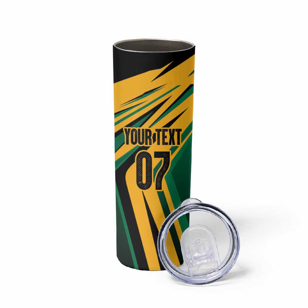 Afro-Jamaican Tropical Palm Personalized Skinny Tumbler LT7