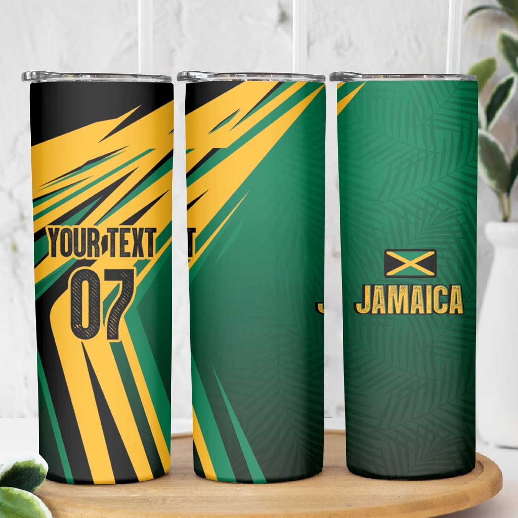 Afro-Jamaican Tropical Palm Personalized Skinny Tumbler LT7