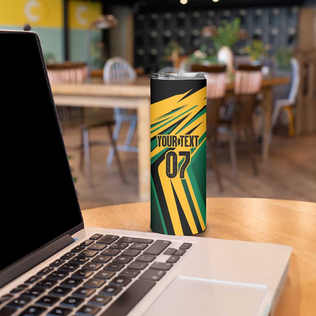Afro-Jamaican Tropical Palm Personalized Skinny Tumbler LT7