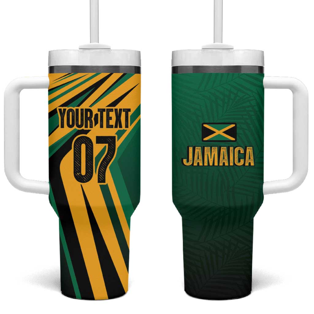 Afro-Jamaican Tropical Palm Personalized Tumbler With Handle LT7