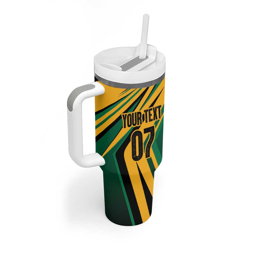 Afro-Jamaican Tropical Palm Personalized Tumbler With Handle LT7