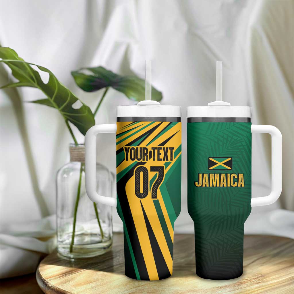 Afro-Jamaican Tropical Palm Personalized Tumbler With Handle LT7