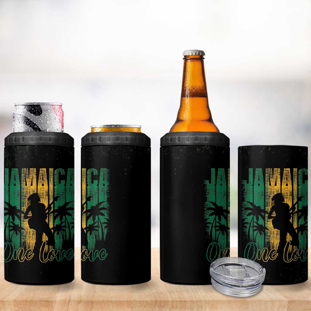 Afro-Jamaican One Love Grunge 4 in 1 Can Cooler Tumbler Jamrock LT7