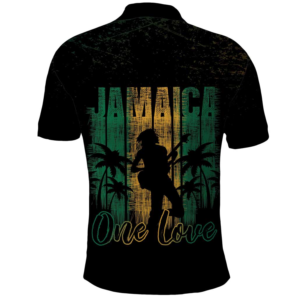 Jamaica One Love Grunge Polo Shirt Jamrock LT7