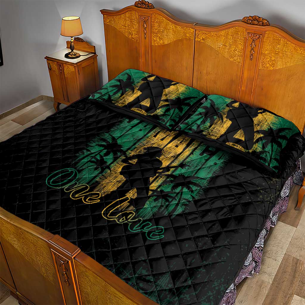 Afro-Jamaican One Love Grunge Quilt Bed Set Jamrock LT7