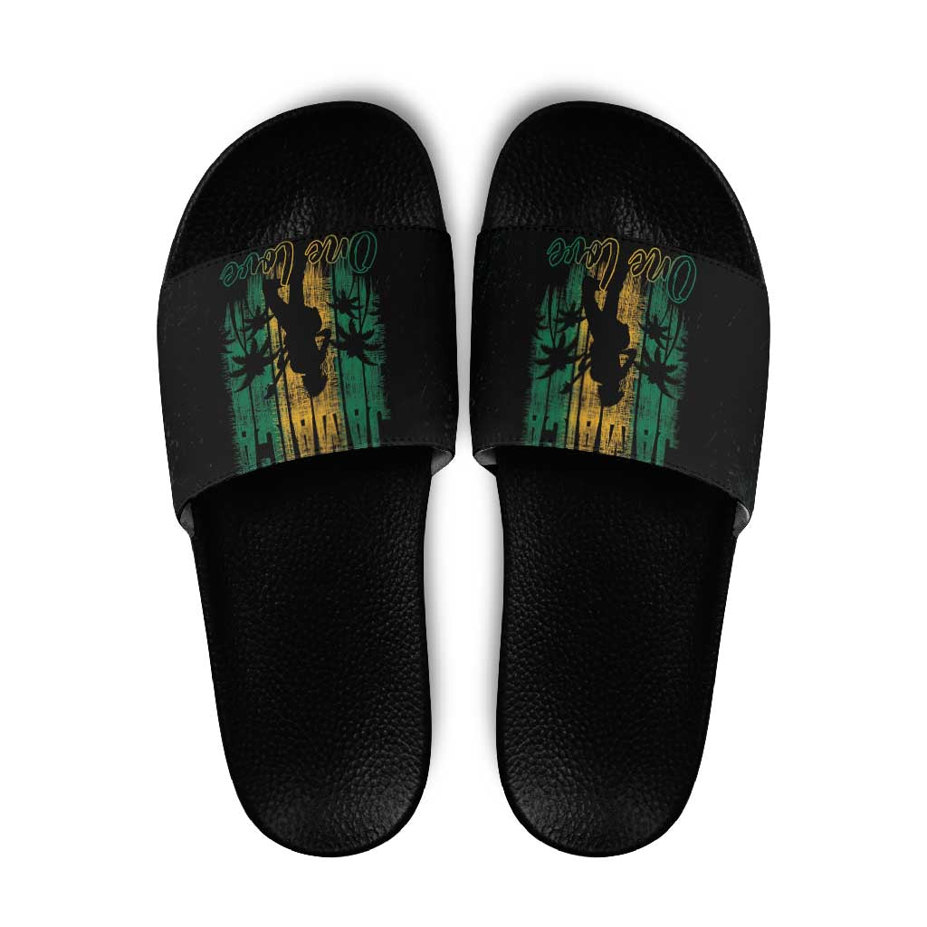Jamaica One Love Grunge Slide Sandals Jamrock LT7