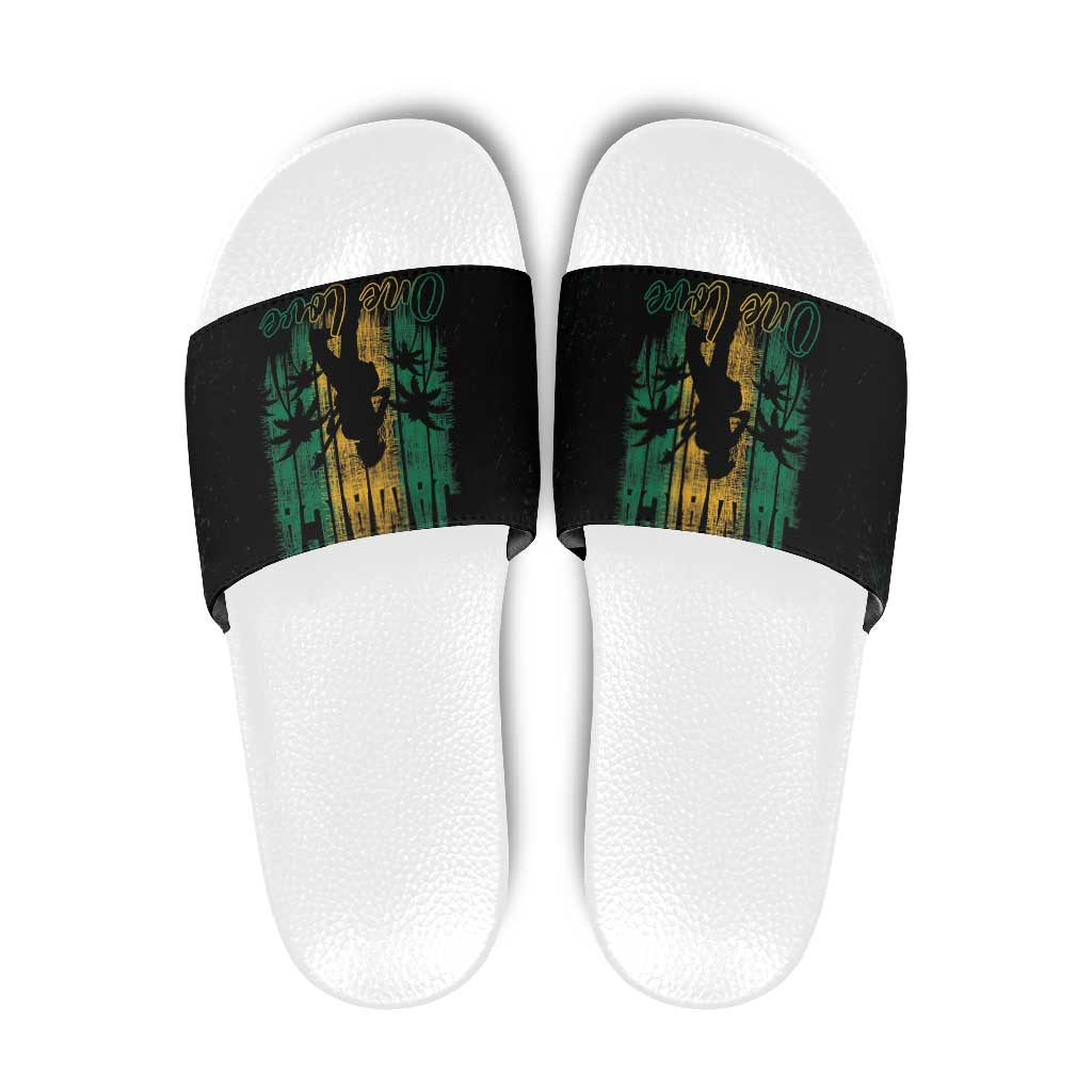 Jamaica One Love Grunge Slide Sandals Jamrock LT7
