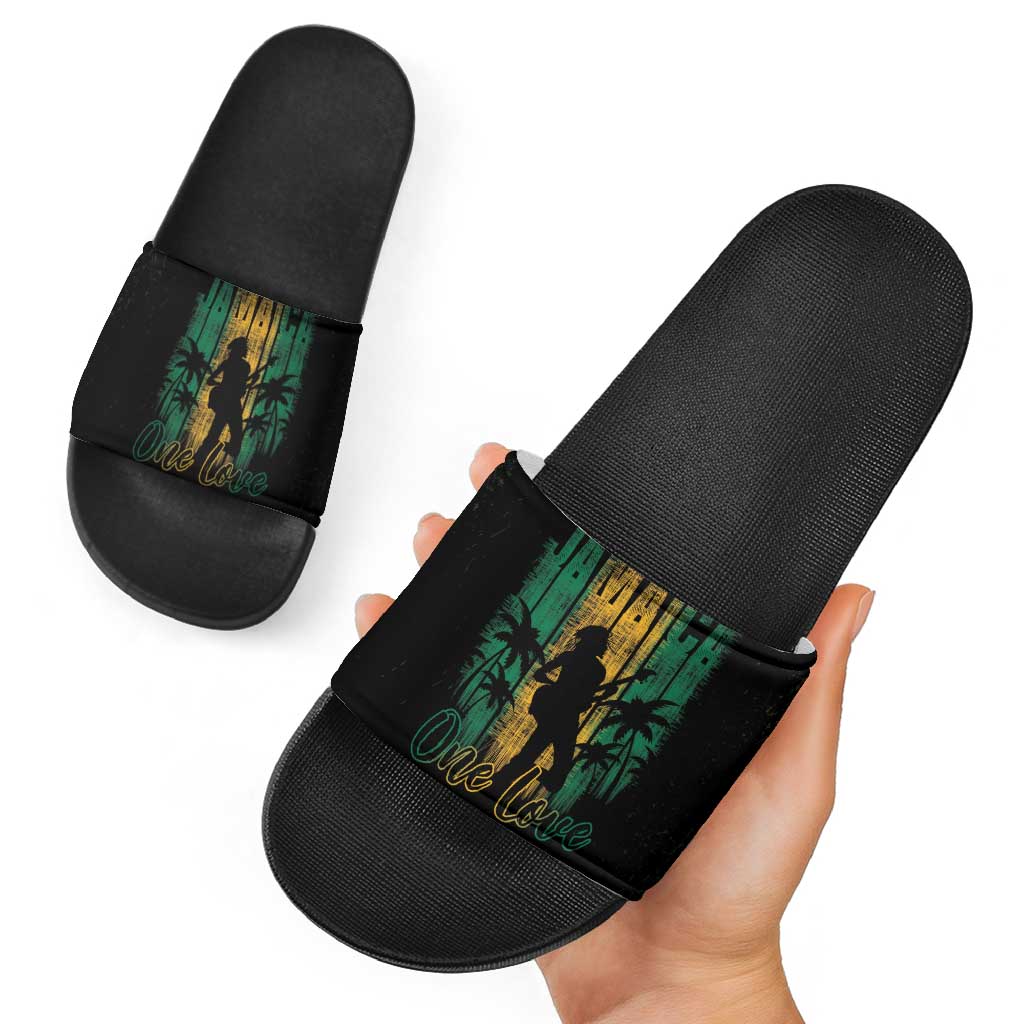 Jamaica One Love Grunge Slide Sandals Jamrock LT7