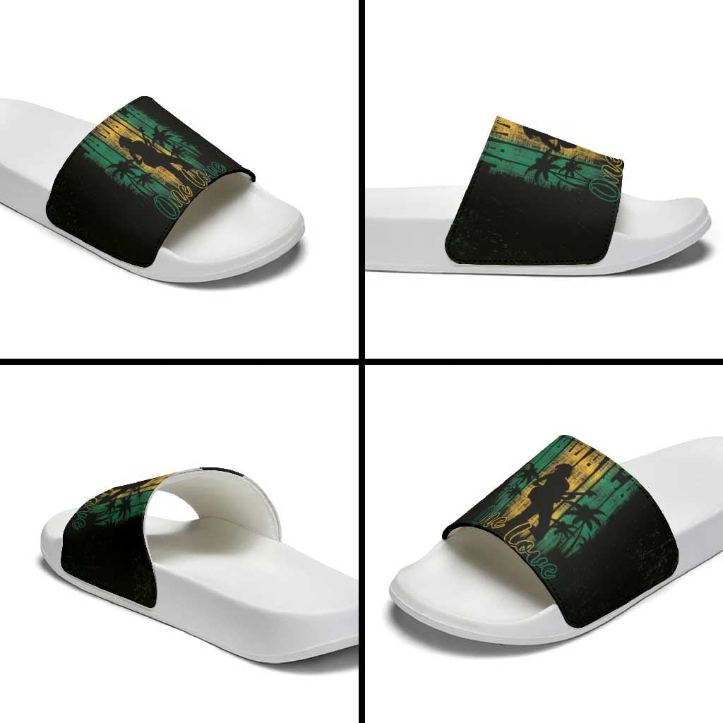 Jamaica One Love Grunge Slide Sandals Jamrock LT7