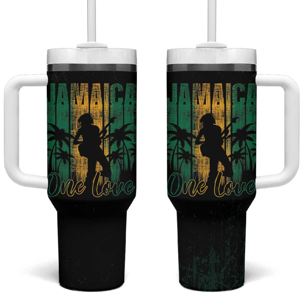 Afro-Jamaican One Love Grunge Tumbler With Handle Jamrock LT7