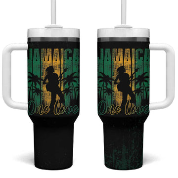 Afro-Jamaican One Love Grunge Tumbler With Handle Jamrock LT7