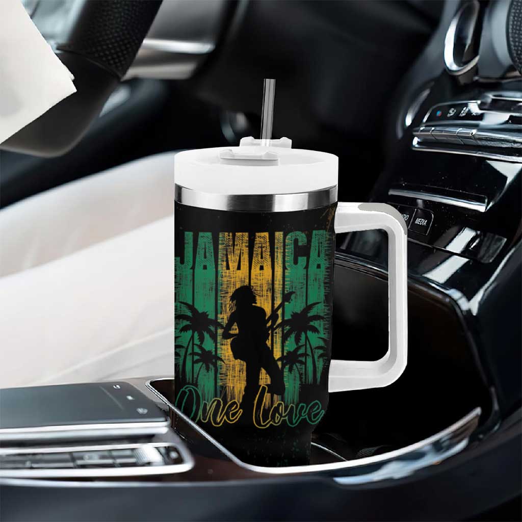 Afro-Jamaican One Love Grunge Tumbler With Handle Jamrock LT7