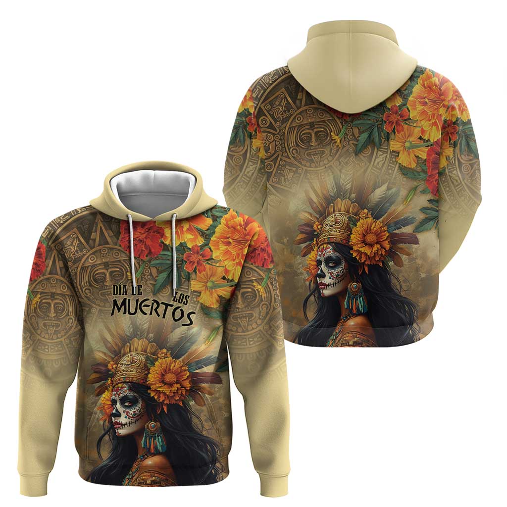 Dia de Los Muertos Mexico Hoodie Aztec Goddess Mictecacihuatl LT7