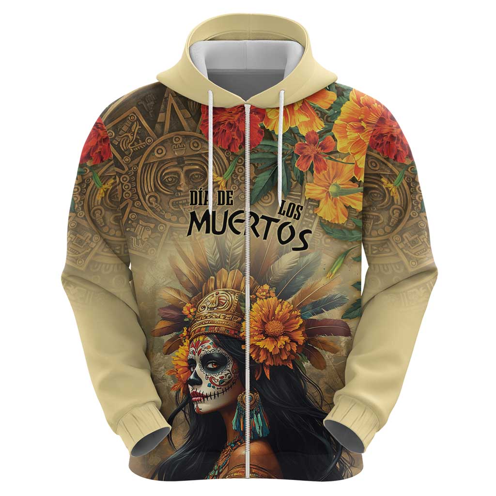 Dia de Los Muertos Mexico Hoodie Aztec Goddess Mictecacihuatl LT7