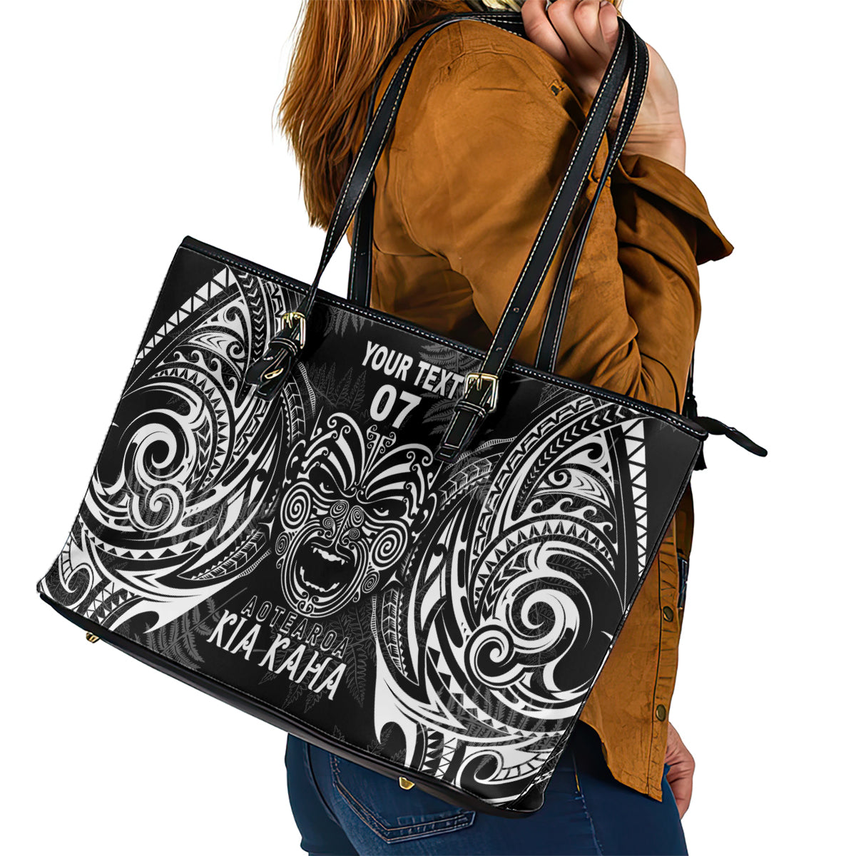 New Zealand Rugby Leather Tote Bag 2023 World Cup Aotearoa Create History LT7