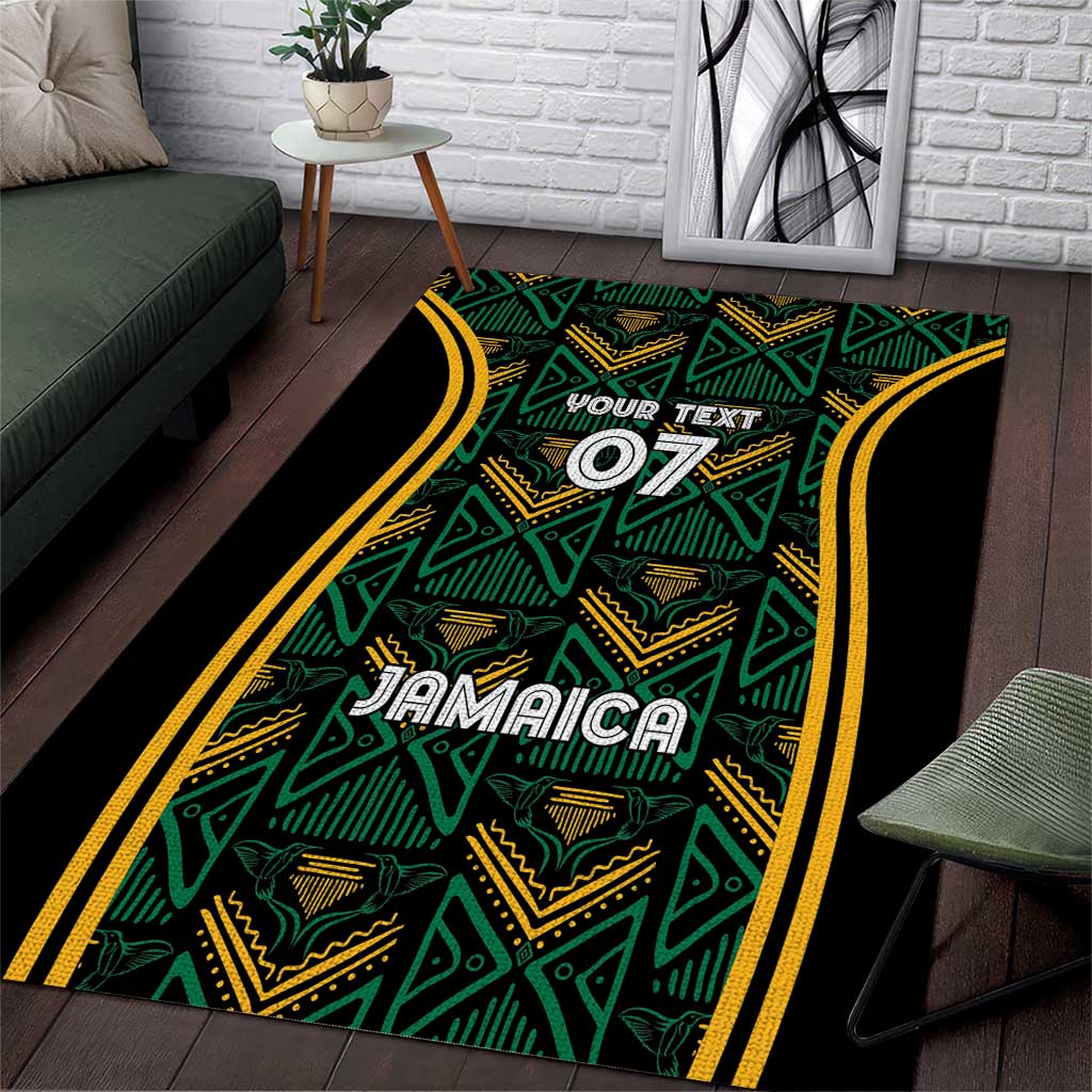Afro-Jamaica Custom Area Rug Reggae Boyz Ethnic Motifs LT7