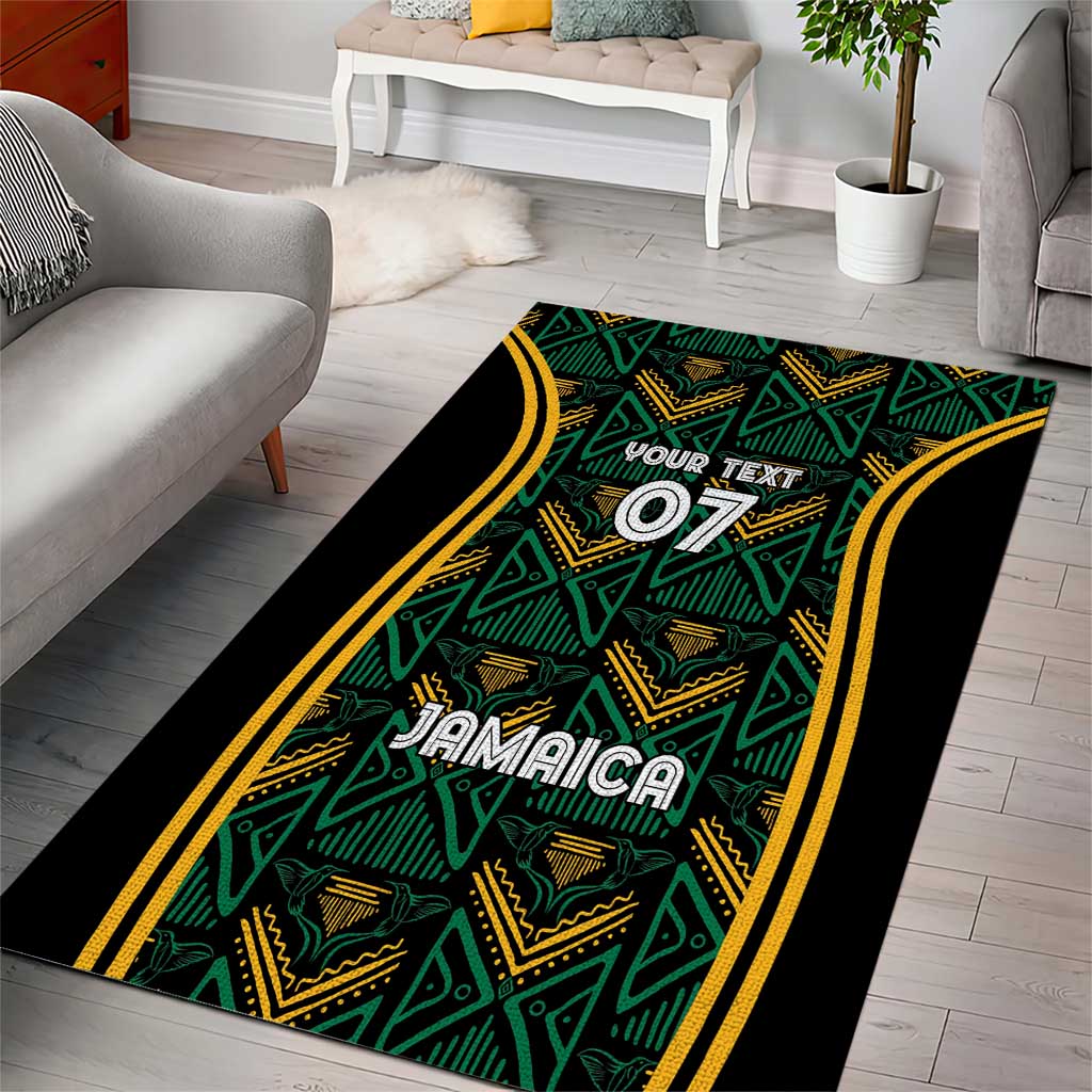 Afro-Jamaica Custom Area Rug Reggae Boyz Ethnic Motifs LT7