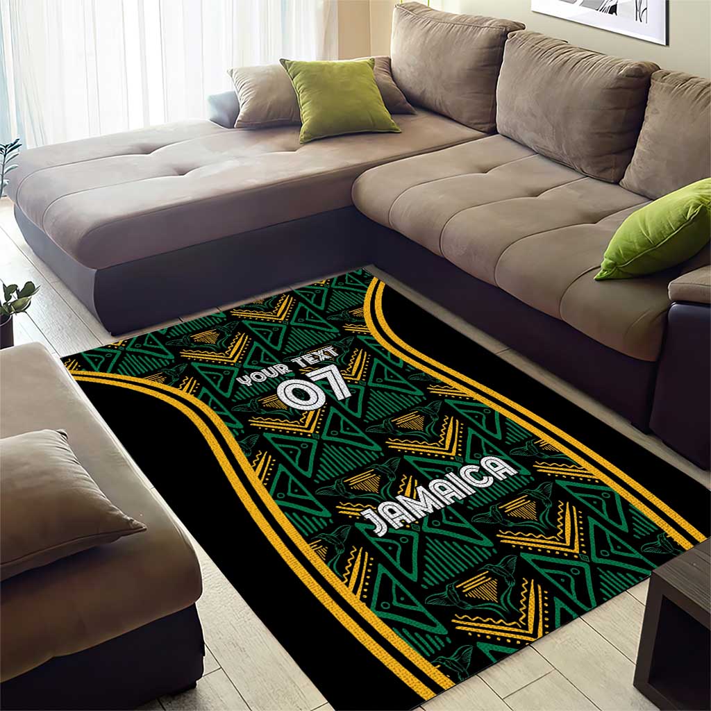 Afro-Jamaica Custom Area Rug Reggae Boyz Ethnic Motifs LT7